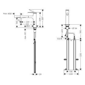 Rubinetto monocomando da cucina hansgrohe Zesis M33 160 con doccetta estraibile, 2 tipi di getto, scatola per tubo flessibile