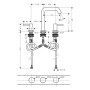 Robinetterie de lavabo 3 trous hansgrohe Tecturis S 150 avec bonde Push-Open - photo produit