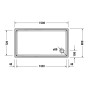 Receveur de douche Duravit Starck Slimline rectangle 150 x 80 cm - vue détaillée