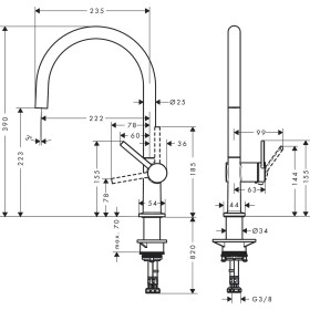 hansgrohe Talis M54 Miscelatore monocomando per cucina 220, 1getto