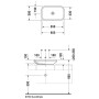Vasque à poser Duravit DuraStyle 60 cm, sans trou de robinet - vue détaillée