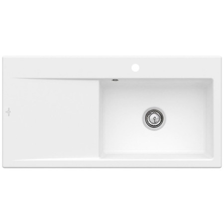 Villeroy & Boch Subway Style 60 Einbauspüle, Ablaufgarnitur mit Handbetätigung, Becken rechts