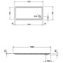 Receveur de douche rectangulaire Duravit Starck Slimline 150 x 70 cm avec Antidérapant - vue détaillée