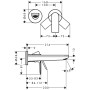 Robinet de lavabo encastré hansgrohe Rebris E avec bec de 20 cm pour montage mural - photo produit