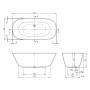 Villeroy & Boch Theano freistehende Badewanne Original Edition, 155 x 75 cm - technische Ansicht