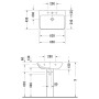 Lavabo Duravit ME by Starck 65 cm avec 1 trou de robinet percé