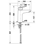Duravit No. 1 Einhebel-Waschtischmischer M, Minus-Flow ohne Zugstangengarnitur - technische Ansicht