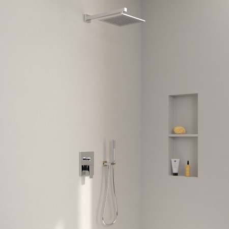 Système de douche Villeroy & Boch Taro avec support de douche, douchette à main et mitigeur encastré