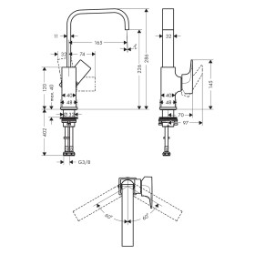 hansgrohe Metropol Einhebel-Waschtischmischer 230 mit Hebelgriff und Push-Open Ablaufgarnitur