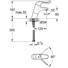 GROHE Euroeco Special Einhand-Sicherheitsmisch-Waschtischbatterie