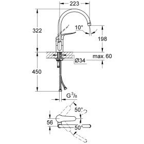 Rubinetto monocomando per lavello GROHE Euroeco Special