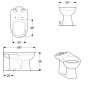 Geberit Renova WC a terra per cassetta di scarico incassata, uscita verticale - vista dettagliata