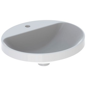 Lavabo encastrable Geberit VariForm 50 x 45 cm, ovale, avec plage de robinetterie