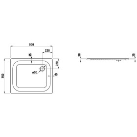 Receveur de douche LAUFEN Platina 75 x 90 cm sans antidérapant