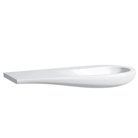 LAUFEN Lavabo encastrable Alessi 120 x 50 cm, sans trou de robinet, avec étagère à gauche