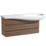 LAUFEN Lavabo encastrable Alessi 120 x 50 cm, sans trou de robinet, avec étagère à gauche - vue détaillée