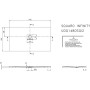 Receveur de douche Villeroy & Boch Squaro Infinity 140 x 80 cm - vue technique