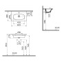 VitrA Zentrum Möbelwaschtisch Compact 60,5 cm, mit Überlaufloch, 1 Hahnloch mittig - Detailansicht