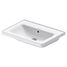 Lavabo meuble Duravit D-Neo 65 cm, sans trou de robinet, avec trop-plein