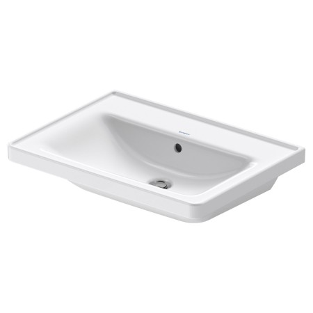 Lavabo meuble Duravit D-Neo 65 cm, sans trou de robinet, avec trop-plein