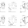 Urinoir d'aspiration Villeroy & Boch O.novo, sans couvercle, DirectFlush, arrivée cachée