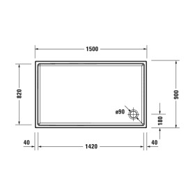 Receveur de douche Duravit Starck Slimline rectangle 150 x 90 cm