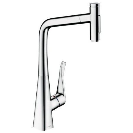 Miscelatore monocomando per cucina hansgrohe Metris Select M71 320, doccetta estraibile, 2 getti, sBox