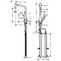 Miscelatore monocomando per cucina hansgrohe Metris M71 320, doccetta estraibile, 2 getti, sBox - vista dettagliata