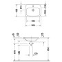 Lavabo encastrable Duravit DuraStyle 56 cm, avec 1 trou de robinet - vue détaillée