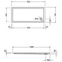 Receveur de douche rectangulaire Duravit Starck Slimline 160 x 75 cm avec Antidérapant - vue détaillée