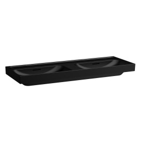 Double vasque LAUFEN MEDA 130 x 46 cm, sans trou de robinet avec trop-plein