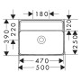 Lavabo hansgrohe Xanuia Q 500/390 sans trou de robinet et trop-plein