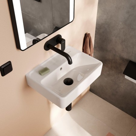Lavabo hansgrohe Xanuia Q 450/340 sans trou de robinet avec trop-plein, SmartClean