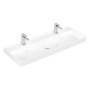 Villeroy & Boch Taro Waschtisch 120 cm mit CeramicPlus Beschichtung, 2 Hahnlöcher, ohne Überlauf - Detailansicht
