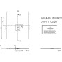 Receveur de douche Villeroy & Boch Squaro Infinity 100 x 100 cm - vue technique