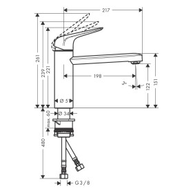 Rubinetto monocomando hansgrohe Focus M42 120 CoolStart, Eco, 1jet