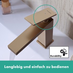 Rubinetto monocomando per lavabo hansgrohe Tecturis E 110 CoolStart con scarico a stelo