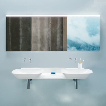 Vasque double encastrable LAUFEN INO 142 x 45 cm avec tablette centrale