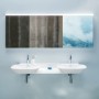 Double vasque encastrable LAUFEN INO 142 x 45 cm avec tablette centrale - vue technique