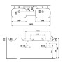 Double vasque encastrable LAUFEN INO 142 x 45 cm avec tablette centrale