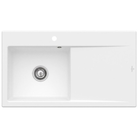 Villeroy & Boch Subway Style 50 Einbauspüle, Ablaufgarnitur mit Handbetätigung, Becken links