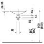Duravit Architec Vasque encastrée 42 cm - vue technique