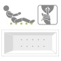 Villeroy & Boch Squaro Duo Sechseckbadewanne 190 x 80 cm, Airpool Comfort, Technik Position 2 - technische Ansicht