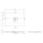 Receveur de douche Villeroy & Boch Squaro Infinity, 140 x 100 x 4 cm - vue technique