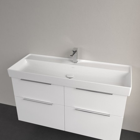 Villeroy & Boch Taro Waschtisch 120 cm mit CeramicPlus Beschichtung, 1 Hahnloch, ohne Überlauf