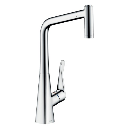 Robinet de cuisine monocommande hansgrohe Metris M71 320 Eco, douchette extractible, 2 jets