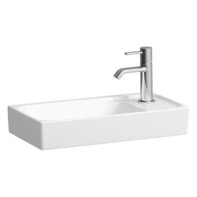 Lavabo da appoggio LAUFEN MEDA 46 x 23,5 cm, con foro rubinetto senza troppo pieno, vasca a sinistra