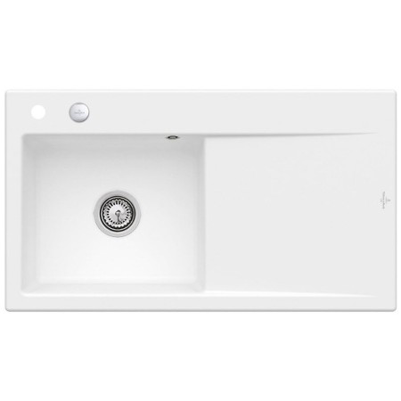 Villeroy & Boch Subway Style 50 Einbauspüle, Ablaufgarnitur mit Excenterbetätigung, Becken links