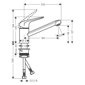 hansgrohe Focus M42 Miscelatore monocomando da cucina 100, 1getto