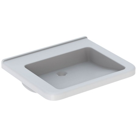 Lavabo Geberit Renova Comfort Square 65 cm, accessible, sans trou de robinet ni trop-plein
